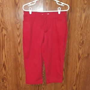 Red Cropped Pants
